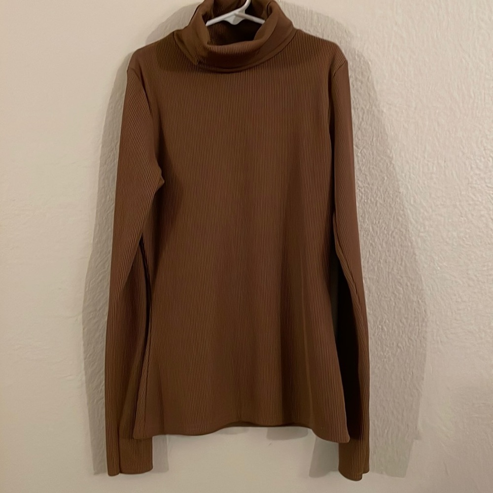 Boohoo Ribbed Chocolate Turtleneck